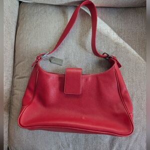 Vintage Coach Red Leather Shoulder Bag - 7783